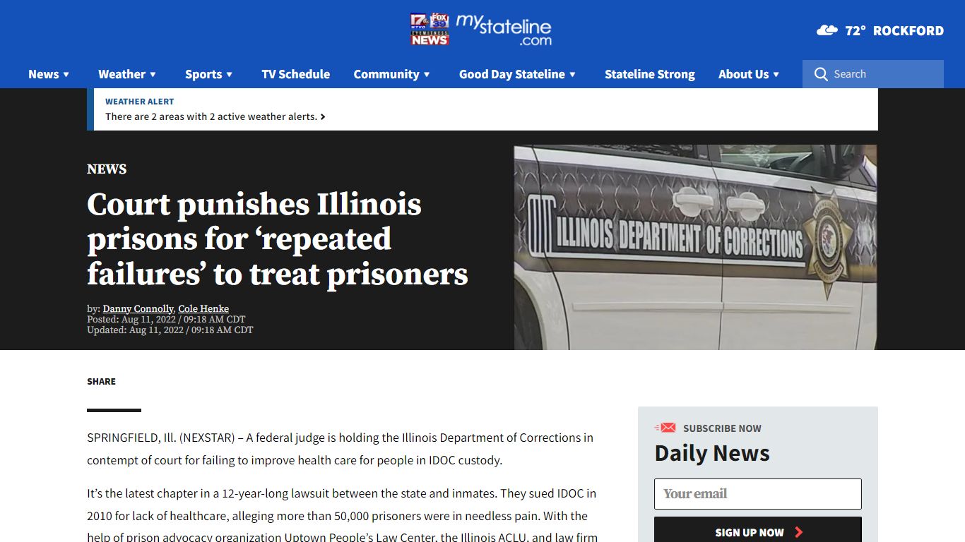 Court punishes Illinois prisons for ‘repeated failures’ to treat ...
